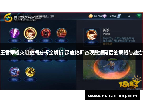 王者荣耀英雄数据分析全解析 深度挖掘各项数据背后的策略与趋势